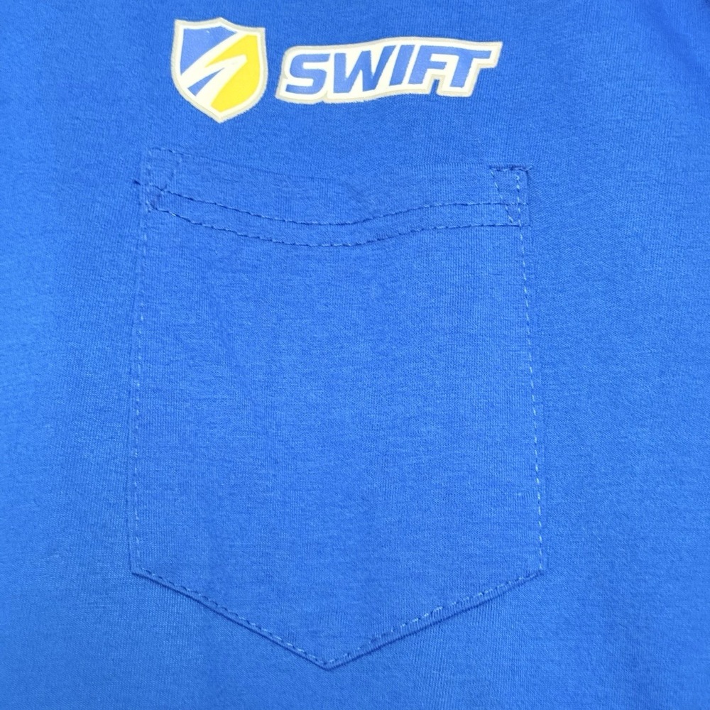 Lot Of 2 Swift Trucking T Shirt Mens 4XL Blue Short‎ Sleeve Pocket Tee Driver